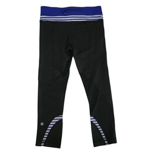 LULULEMON Run: Inspire Crop II Black / Pigment Blue White Narrow Bold size 6